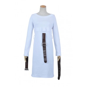 Alice Madness Returns Cosplay Alice White Dress Leather Belts Costume