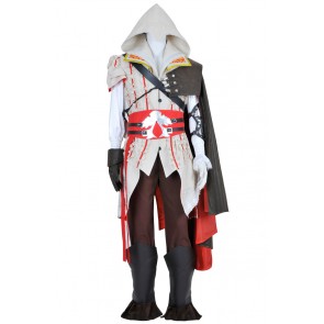 Assassin's Creed II 2 Cosplay Ezio White Uniform Costume Full Set