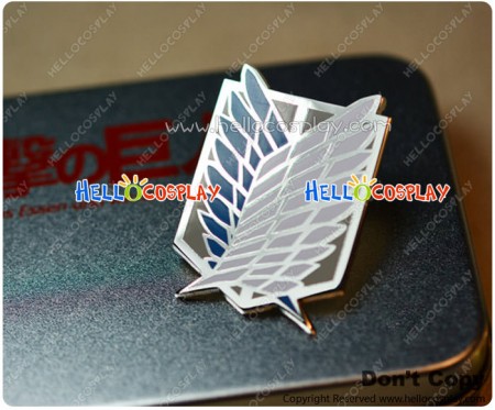 Attack On Titan Cosplay Free Wings Badge Silver Blue White