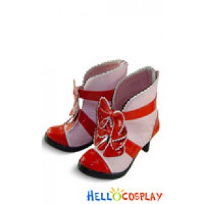 Pink And Red Mirror Bows Ruffle Stiletto Sweet Lolita Shoes