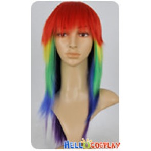 My Little Pony Cosplay Rainbow Multi Color Wig With Tail