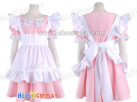 Cute Girl Maid Pink Dress