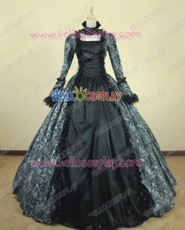 Victorian Lolita Georgian Reenactment Gothic Dress Floral