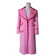 Doctor Dr Time Lady Romana Pink Trench Coat Cashmere Costume
