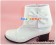 Matt White Ruffle Bow Chunky Sweet Lolita Short Boots