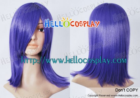 Purple Blue 45cm Cosplay Straight Wig