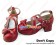 Matt Wine Red Ruffle Bow Straps Chunky Princess Lolita Shoes