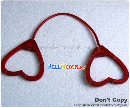 Vocaloid 2 Cosplay Love Philosophy Prop Heart Shaped Handcuffs Red