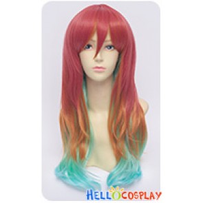 No Game No Life Cosplay Stephanie Dola Wig Long Red Orange Green Gradual Change