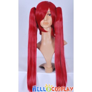 Red Cosplay Wig Clip On Ponytail