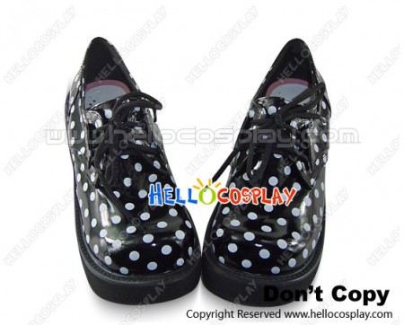 Black White Little Platform Punk Lolita Shoes