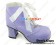 Matt Purple Satin Lace Ruffle Chunky Princess Lolita Short Boots
