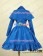 Gothic Lolita Cosplay Victorian Cape Reenactment Steampunk Stage Blue Dress Costume