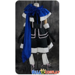 Vocaloid 2 Cosplay Kaito Blue Black Dress Fur Costume