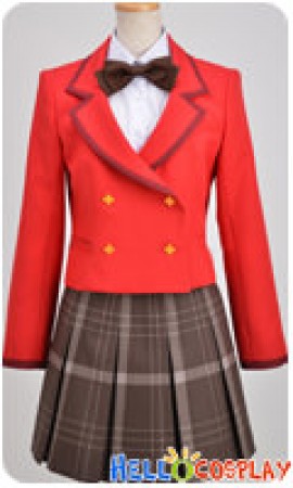 Fantasista Doll Cosplay Uzume Uno Girl Red Uniform Costume