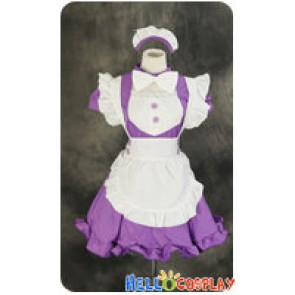 Maid Cosplay Purple White Dress Sweet Costume