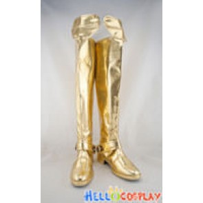 Fate Stay Night Cosplay Shoes Saber Gold Long Boots