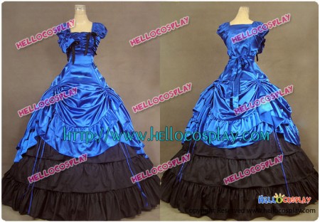 Southern Belle Civil War Reenactment Satin Lolita Dress Ball Gown