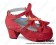 Red Sheepskin Three Bows Ruffle Chunky Princess Lolita Shoes