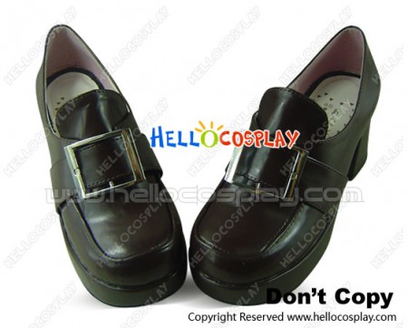 Brown Buckle Simple Chunky Classic Lolita Shoes