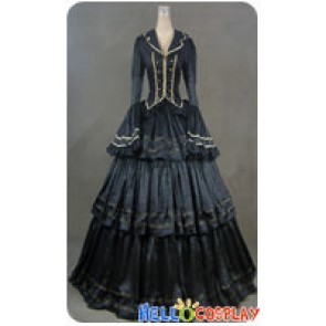 Civil War Victorian Brocade Ball Gown Reenactment Theater Lolita Dress Costume