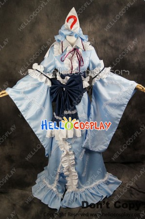 Touhou Project Cosplay Yuyuko Saigyouji Blue Dress Costume