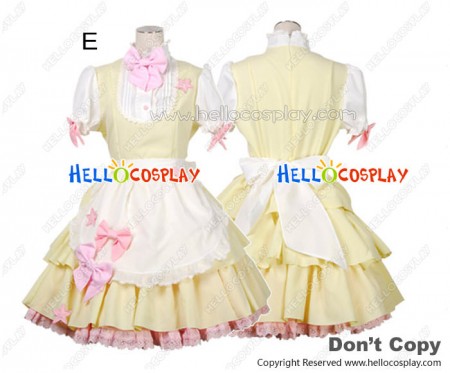 Sweet Fluffy Lace Bow Knots Stars Cosplay Maid Dress Costume