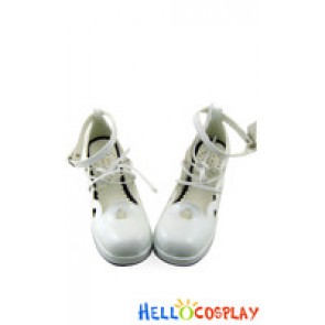 Mirror White Lacing Ankle Strap Platform Sweet Lolita Shoes
