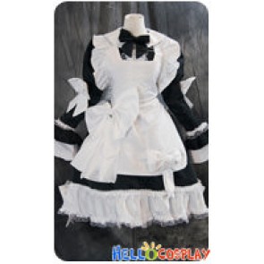 Gothic Lolita Cosplay Maid White Black Dress Uniform Costume