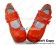 Red Satin Ruffle Double Straps Chunky Sweet Lolita Shoes