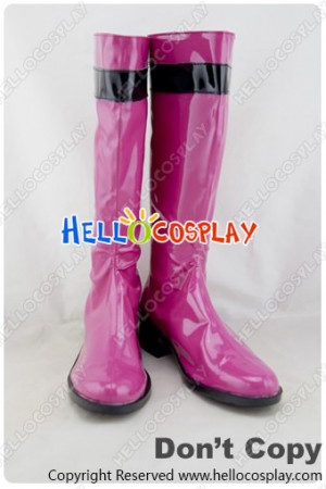 Tokusou Sentai Dekaranger Cosplay Pink Pleather Boots