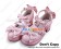 Mirror Pink Ruffle Bows Straps Chunky Princess Lolita Shoes