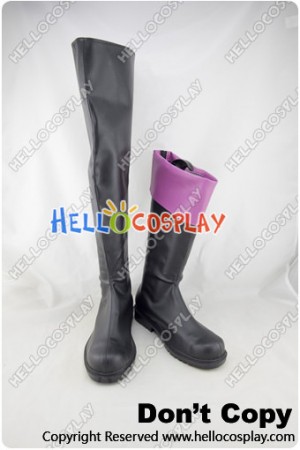 Vocaloid 2 Cosplay Kagamine Rin Black Purple Boots