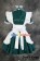 Maid Cosplay White Apron Green Dress Costume