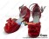 Mirror Red Open Toe Satin Ruffle Chunky Princess Lolita Shoes