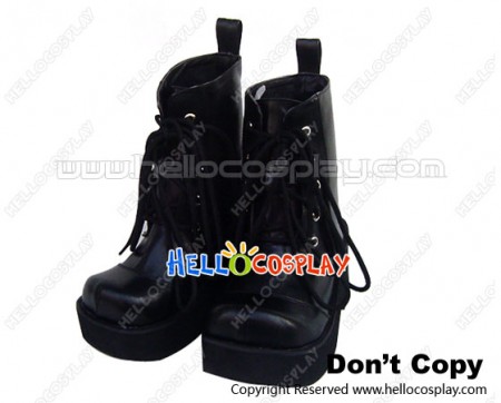 Black Lace Up Platform Gothic Lolita Ankle Boots