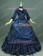 Victorian Lolita Bustle Period Reenactment Gothic Lolita Dress Navy Blue