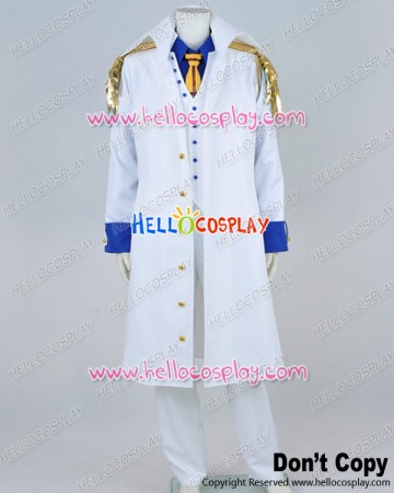 One Piece Cosplay Admiral Sakazuki Aokiji Kuzan Costume White Vest Coat