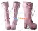 Princess Lolita Boots Pink Heart Ruffle Chunky Long Heart Shaped Shoelace