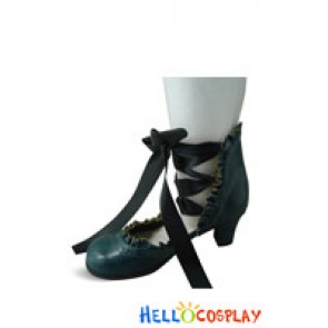 Green Ballet Ribbon Lace Chunky Sweet Lolita Shoes