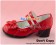 Mirror Red Ruffle Instep Straps Chunky Princess Lolita Shoes