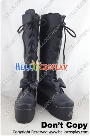 Date A Live Cosplay Shoes Kurumi Tokisaki Black Boots