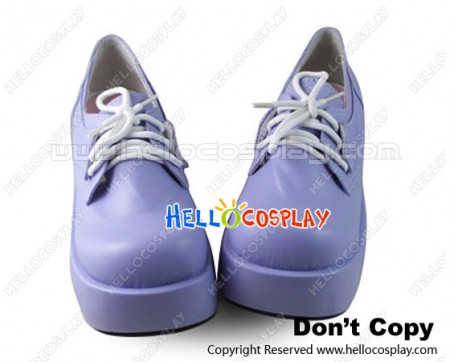 Punk Lolita Shoes Platform Purple Zipper Lacing White Shoelace