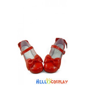 Mirror Red Buckle Strap Platform Sweet Lolita Shoes