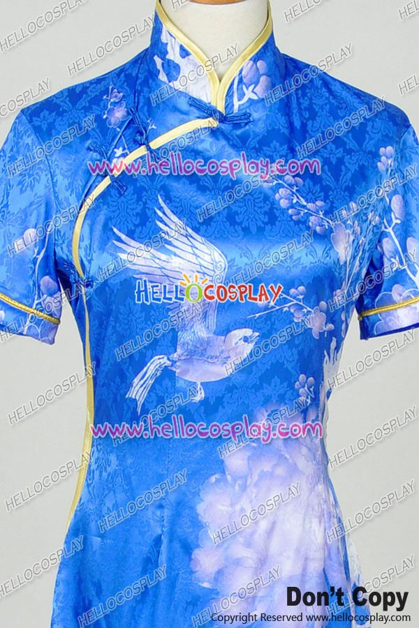 Vocaloid Cosplay Perfume Hurlyburly Miku Blue Cheongsam Dress Costume