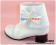 Matt White Ruffle Bow Chunky Sweet Lolita Short Boots