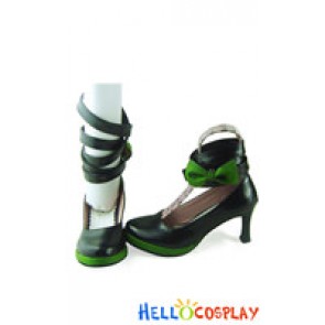 Black Green Crisscross Ankle Strap Princess Lolita Heels Shoes