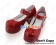 Mirror Wine Red Strap Square Buckle Chunky Princess Lolita Shoes
