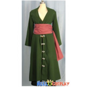 One Piece Cosplay Roronoa Zoro Green Costume