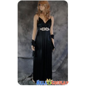 Party Cosplay Black Long Ball Gown Formal Dress Costume